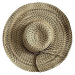 David & Young Wide Brim Floppy Sun Hat Paper Straw Mixed Tweed Natural Gray VG