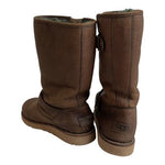 UGG Australia Sutter Brown Leather Sheepskin Mid Calf Buckle Boots Women’s 6