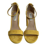 Steve Madden Carrson Yellow Suede Block Heel Sandals Womens 7.5M Excellent