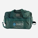 Collette Vacations Vintage Green Travel Duffel Bag Carry-On Tote 16x6x10" Good