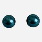 Teal Blue Pearl Stud Earrings NWOT