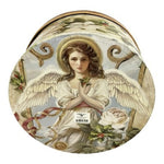 Lady Bowman Co Elizabeth Brownd Angel Christmas Hat Box Round 11" Vintage EXC