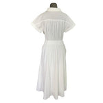 Lulus Palermo Perfection White Collared Midi Dress Pockets Sz S Button Front NWT