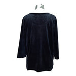 Quacker Factory Black Velour Sequin Long Sleeve Tunic Top NWT Womens L