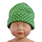 Green White Polka Dot Soft Cotton Baby Kids Beanie Hat One Size NWOT