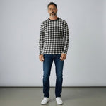 American Rag Houndstooth Long Sleeve Tee Gray Black Shirt Men’s Size M