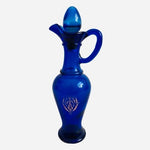 Vintage AVON Skin-So-Soft Bath Oil Cobalt Blue Gold Decanter Bottle