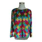 Jean for Joseph Le Bon Sequin Harlequin Diamond Pattern Jacket L Multicolor NWT