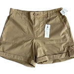 SANCTUARY Switchback Rolled Shorts Size 28 Tan High Rise Cotton Bermuda NWT
