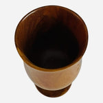 Vintage Mid-Century Modern Hand Carved Wood Goblets Wine Chalices Cups Set of 4