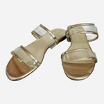 Marc Fisher Calin Flat Sandals Rose Gold Metallic Clear Vinyl Slides Size 6M NIB