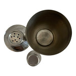 Vintage Stainless Steel Cobbler Cocktail Shaker 3 Piece Single Serve 10.5in VG