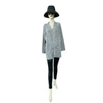 Jones New York Signature Boucle Tweed Open Front Cardigan Duster Sweater Coat M