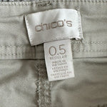 Chico's Utility Twill Pants Grey Straight Leg Size 0.5 US 6-8 Cotton Blend Good+