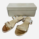 Marc Fisher Calin Flat Sandals Rose Gold Metallic Clear Vinyl Slides Size 6M NIB