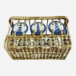 VNTG Coastal Nautical Sweetgrass Ceramic Lighthouse Utensil Caddy Napkin Holder