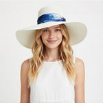 Eugenia Kim Cassidy Satin Trim Fedora Sun Hat Hemp Blend White Womens One Size