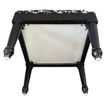 Square Upholstered Footstool Black White Damask Fabric 18"x18"x15" Good
