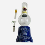 Chalice Glass Bubble Bong 13" Blue Crown Base Water Pipe Accessories NIB