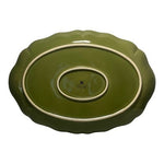 Arenito Portugal Olive Pattern Platter 20x14 Green Ceramic Tray Handmade VG