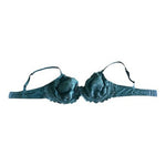 Victoria's Secret Vintage Floral Lace Bra Set Green 36D/L Underwire Lingerie
