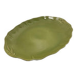 Arenito Portugal Olive Pattern Platter 20x14 Green Ceramic Tray Handmade VG
