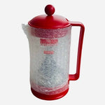 Vintage BODUM French Press 8Cup 34 oz Red Stainless Steel Glass Coffee Maker NIB