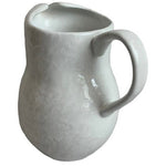 Rare Vintage Farmhouse White Reactive Glaze Stoneware Pitcher 8.5 Ceramic Jug VG