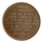 1968 Shell Presidential Hall of Fame Coin / Token Franklin D Roosevelt