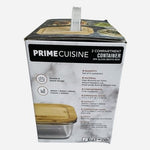 Prime Cuisine Glass Bento Box 3 Pack 2-Compartment Bamboo Lids NIB