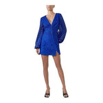 $169 Bardot Women's Blue Lily Long Sleeve V-neck Lace Dress Size 10/M-L NWOT