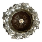 Silver Plated English Wine Bottle Coaster Grape Leaves Design Vintage