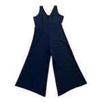 Clara SunWoo Women's Navy Blue V-Neck Wide Crop Leg Jumpsuit L Stretch