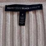 WHITE HOUSE BLACK MARKET Women Sweater S Pink Metallic Ribbed V Neck Pullover VG