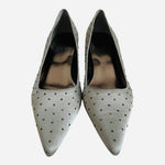 RSVP Jenae Pewter Satin Rhinestone Kitten Heel Pumps Wide Womens Sz 9 NIB