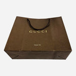 GUCCI Firenze 1921 Brown Embossed Paper Shopping Gift Bag Tote Rope Handle