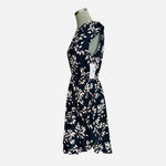 Collective Concepts Katelynn Dress Stitch Fix Navy Leaf Print Sleeveless S M NWT