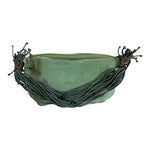 Women's Boho Genuine Suede Shoulder Bag Light Green Rope Handle Hippie Good