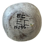 Gray Washed Wood Ball 5.5" Distressed Rustic Decor Signed Centerpiece Accent VG