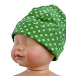 Green White Polka Dot Soft Cotton Baby Kids Beanie Hat One Size NWOT