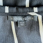Boston Proper Black White Striped Wrap Tie Waist Dress Women’s Maxi Dress M EXC