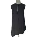 Rachel Rachel Roy Black Sleeveless Trapeze Blouse Top Metallic Chain Neck L