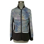 D&D Lifestyle Women's Floral Blossom Mesh Zip Up Activewear Jacket Size M VG