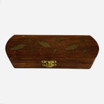 Vintage Handcrafted Wooden Keepsake Box Brass Latch Jewelry Trinket Storage 8”