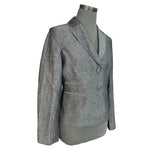 ANN TAYLOR LOFT Silver Grey Long Sleeve Blazer Women’s Button Front Jacket size