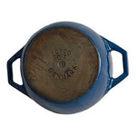 COPCO Blue Enamel Cast Iron Casserole Baker With Lid Dutch Oven Pot 4.25”x9”
