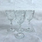 D'Arques Clear Cut Crystal Goblets Set of 4 Wine Water Glasses 8" France EXC