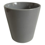 Modern Grey Ceramic Flower Pot Glossy Glaze Round Planter 5.5"x6" Cachepot VG