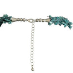 Gorgeous Handmade Seed Bead Sequin Crochet Necklace Sparkly Green  16"-19" VG