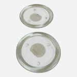 Pier One Clear Bubble Round Glass Candle Base Holder Set of 2 NWT